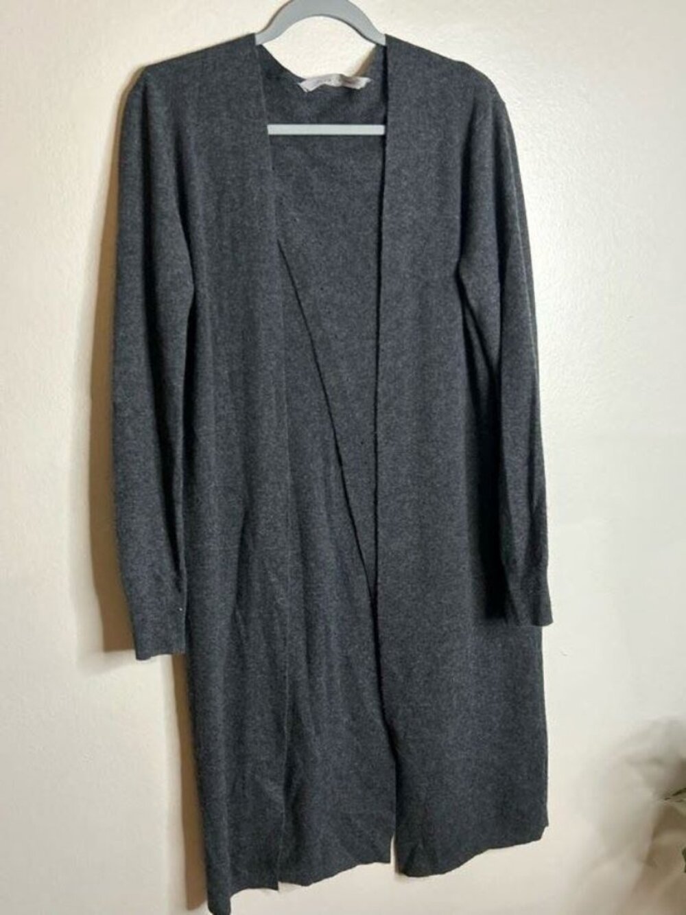 Athleta Sweater Womens Medium Cardigan Longline Neutral Capsule Soft Knit Gray